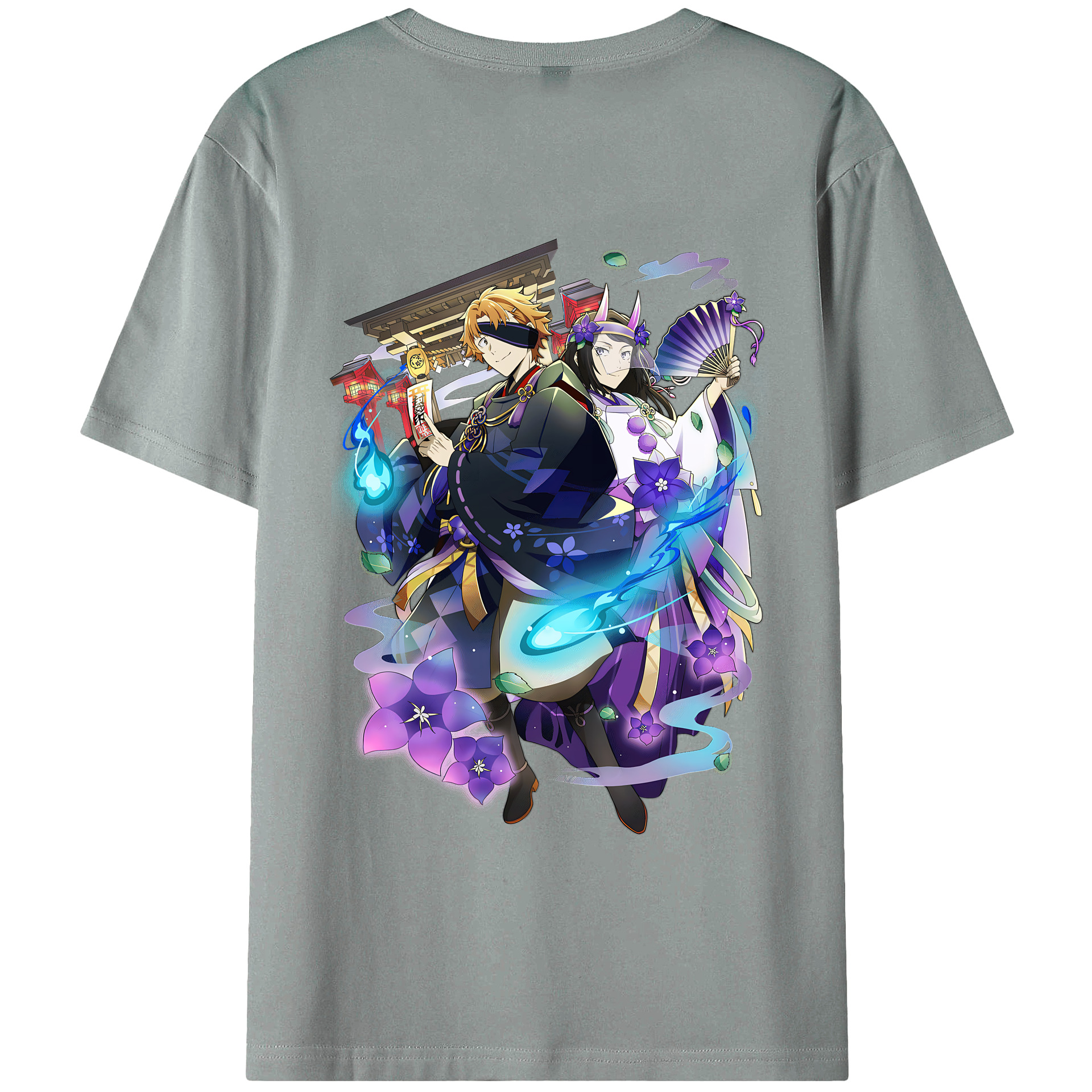 （画像用） 文豪ストレイドッグス Bungo Stray Dogs 綿100％ メンズ半袖Tシャツ（バックプリント） 通気性